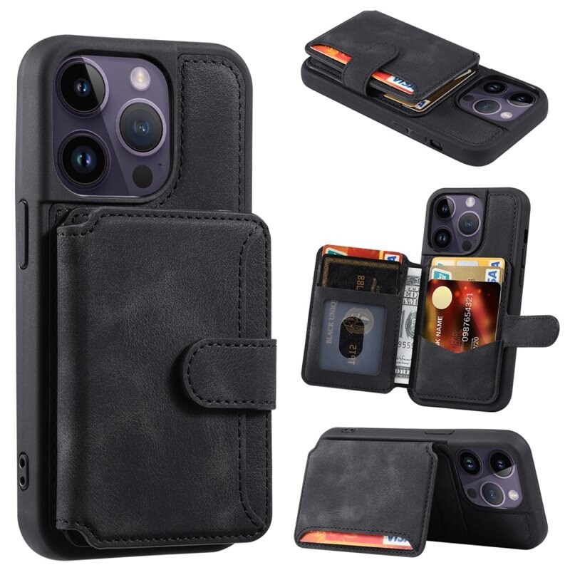 RFID blocking Multi-slot Kuori iPhone 15 Pro Max musta