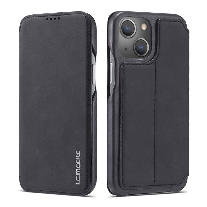 LC.IMEEKE Slim Lompakkokotelot iPhone 15 musta
