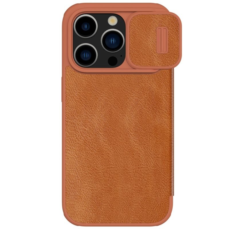 Nillkin Qin Pro CamShield iPhone 15 Pro Max Brown