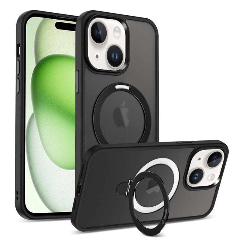 Hybridikuori MagSafe Ring iPhone 15 Plus Musta