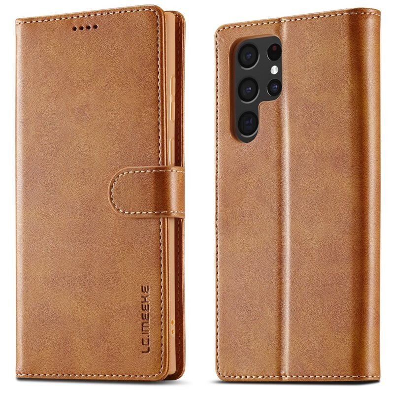 LC.IMEEKE Lompakkokotelot Samsung Galaxy S24 Ultra cognac