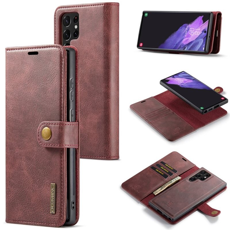 DG.MING Magnet Wallet Samsung Galaxy S24 Ultra Red