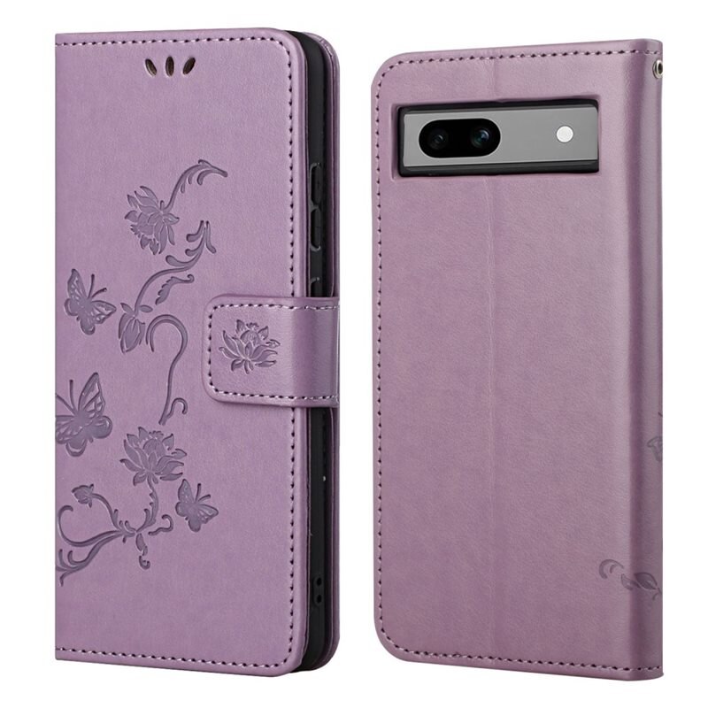 Nahkakotelo Perhonen Google Pixel 8a Liila