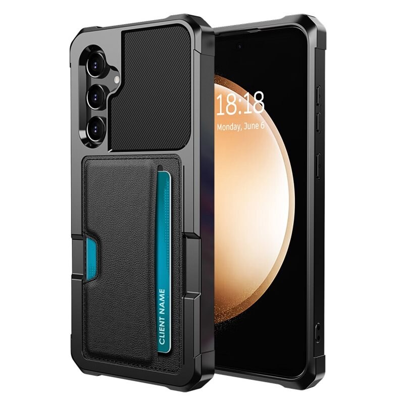 Tough Card Case Samsung Galaxy S24 Plus musta - Korttitasku puhelimeen