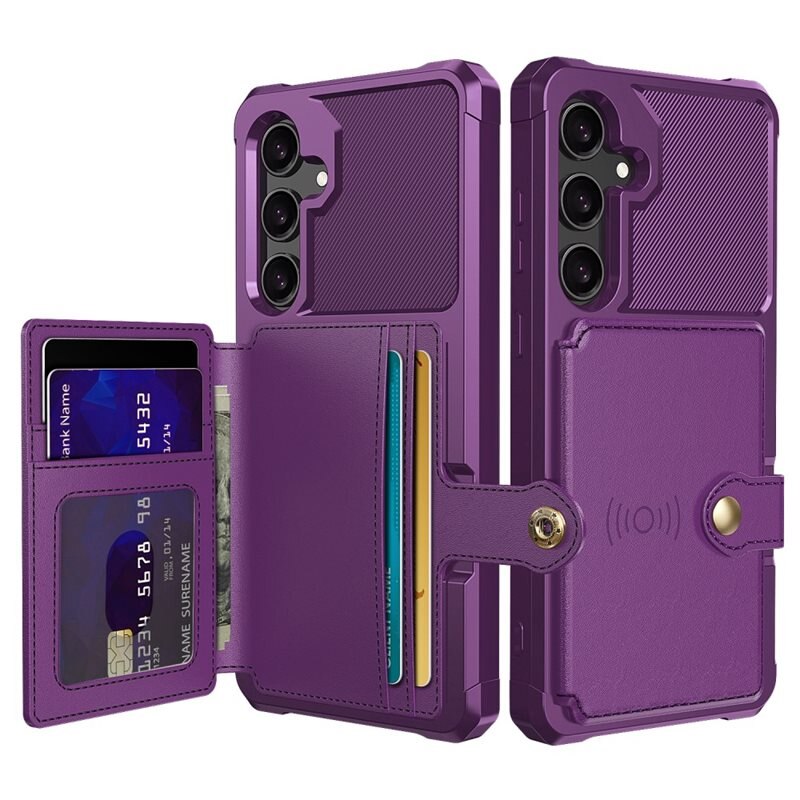 Tough Multi-slot Case Samsung Galaxy S24 Liila - Puhelimen kuoret - Paikat korteille