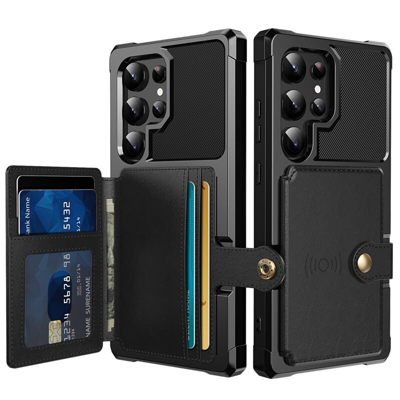 Tough Multi-slot Case Samsung Galaxy S24 Ultra Musta - Puhelimen kuoret - Paikat korteille