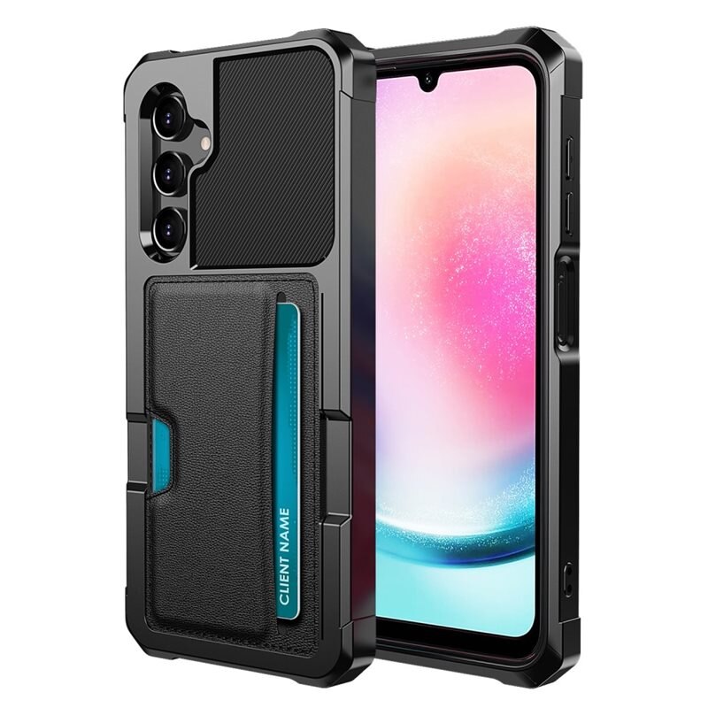 Tough Card Case Samsung Galaxy A15 musta - Korttitasku puhelimeen
