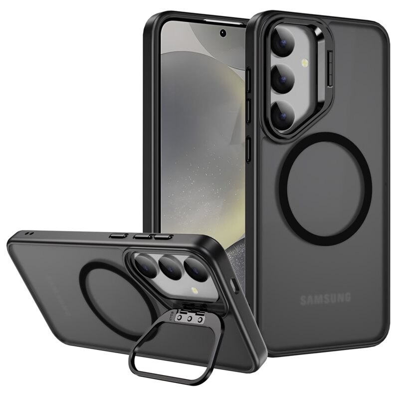 Hybridikuori Kickstand MagSafe Samsung Galaxy S24 Ultra Musta