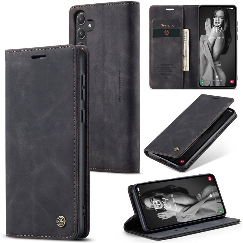 CaseMe Slim Lompakkokotelo Samsung Galaxy A55 Musta