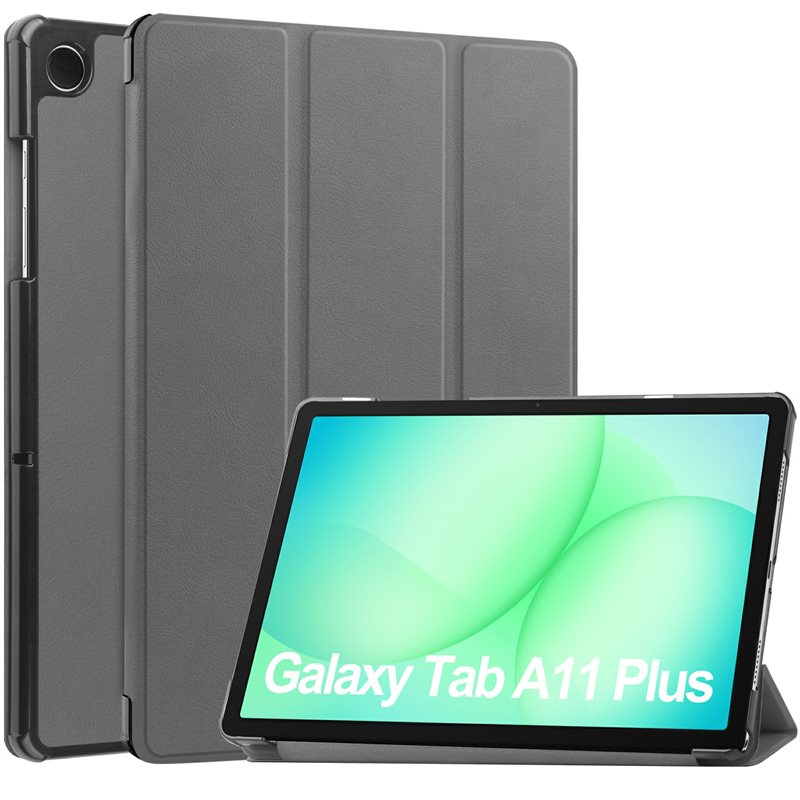 Kotelo Tri-fold Samsung Galaxy Tab A11 Plus Harmaa