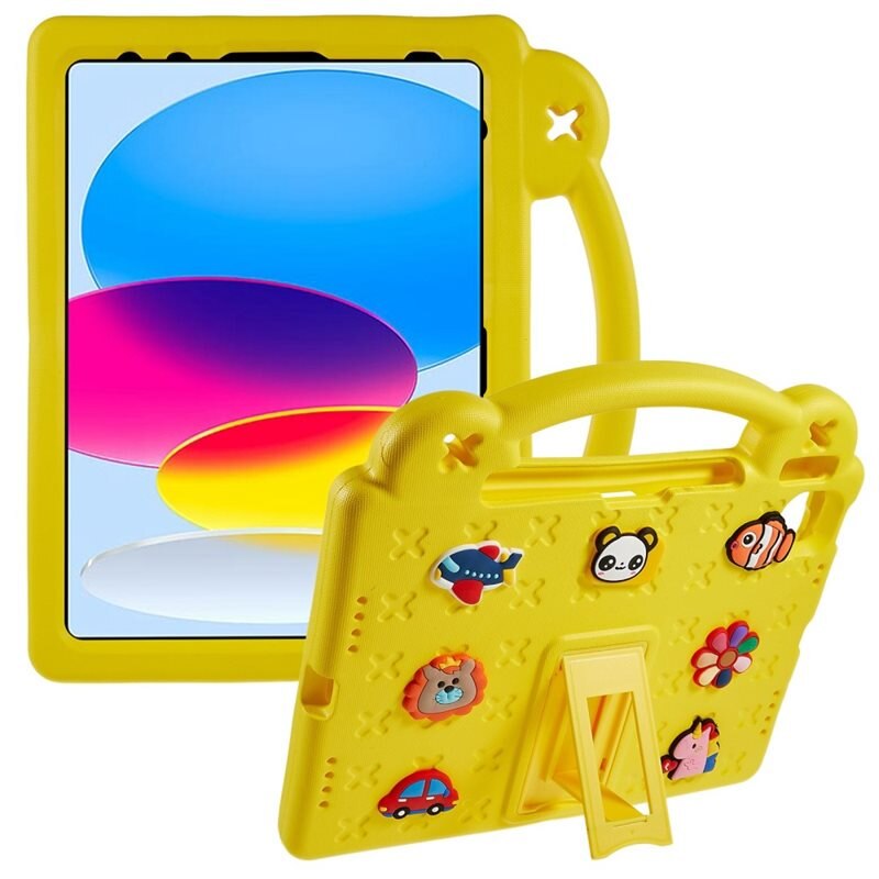 Iskunkestävä EVA kuori Kickstand Apple iPad 11 11th Gen (2025) keltainen