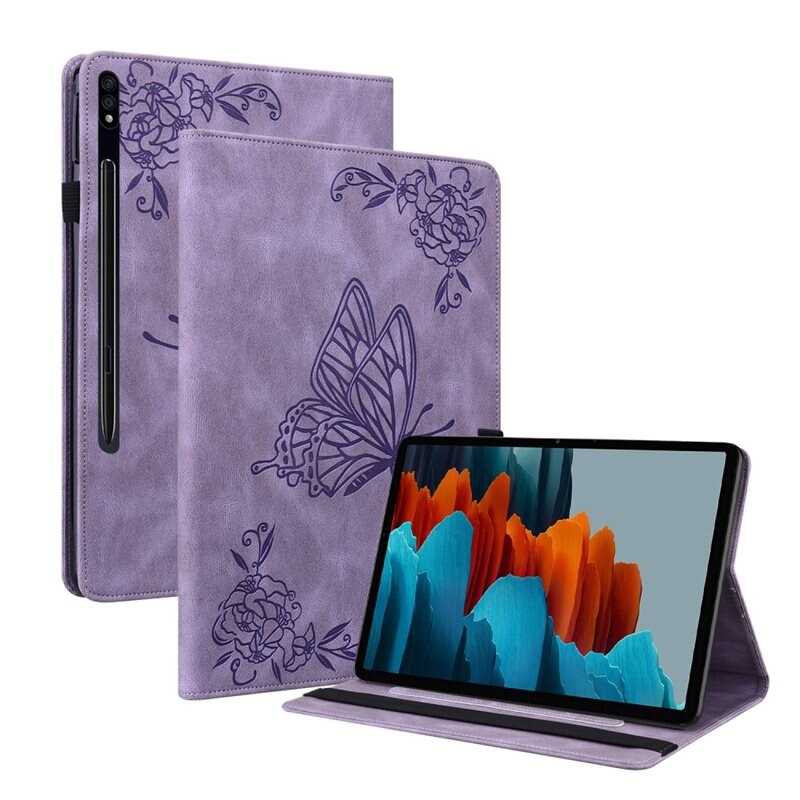 Nahkakotelo Perhonen Samsung Galaxy Tab S8 Plus Liila