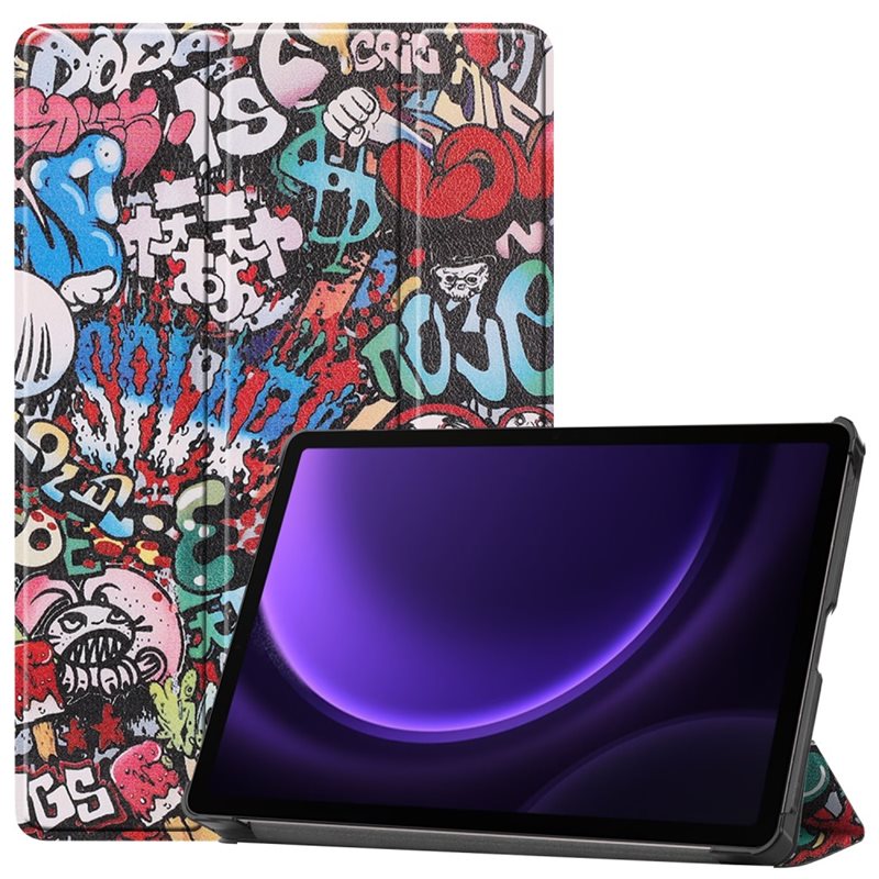 Kotelo Tri-fold Samsung Galaxy Tab S9 FE Graffiti
