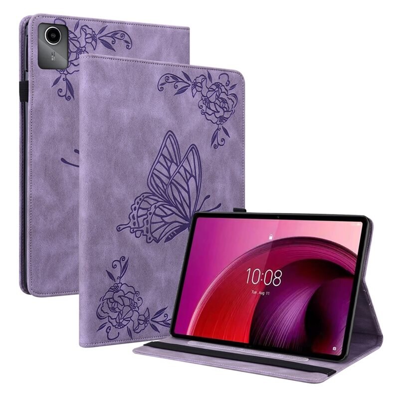 Nahkakotelo Perhonen Lenovo Tab M11 Liila