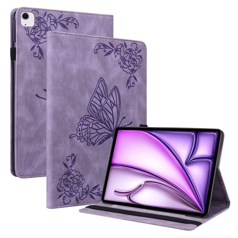 Nahkakotelo Perhonen Apple iPad Air 11 7th Gen (2025) Liila