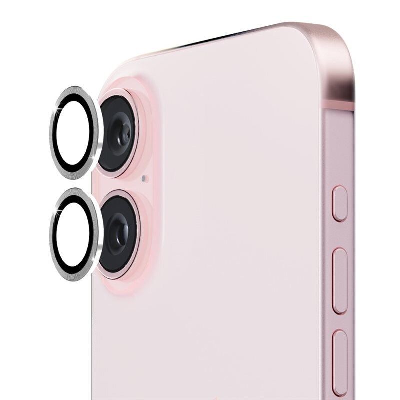 Hat Prince Panssarilasi Kameran Linssinsuojus alumiiniseos iPhone 16 Plus Hopea