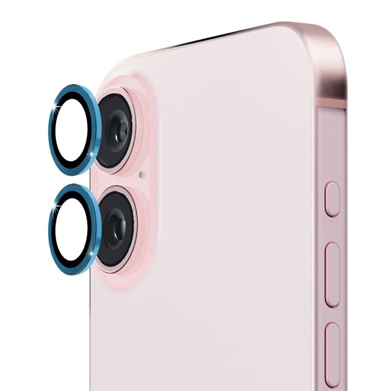 Hat Prince Panssarilasi Kameran Linssinsuojus alumiiniseos iPhone 16 Plus Sininen