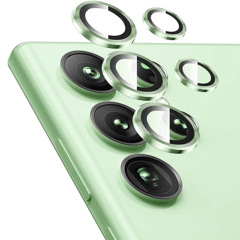 Hat Prince Panssarilasi Kameran Linssinsuojus alumiiniseos Samsung Galaxy S25 Ultra Vihreä