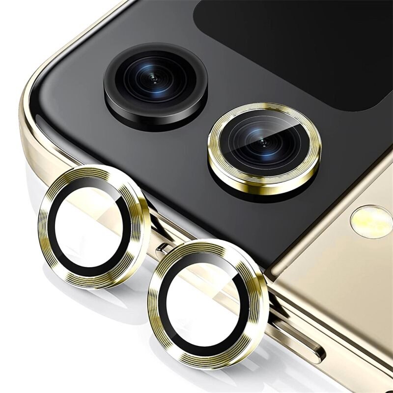 Hat Prince Panssarilasi Kameran Linssinsuojus alumiiniseos Samsung Galaxy Z Flip 4 kulta