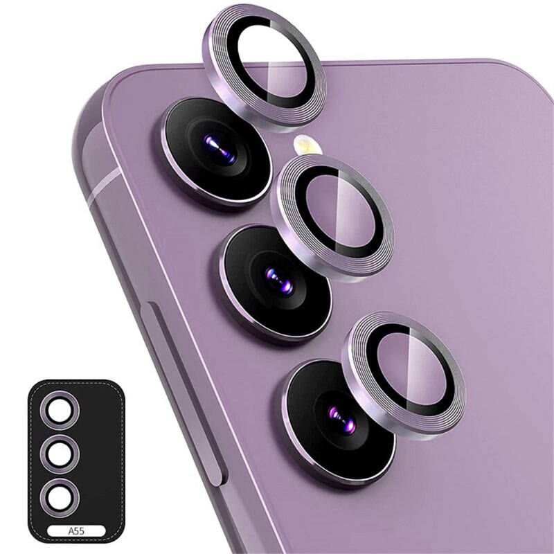 Hat Prince Panssarilasi Kameran Linssinsuojus alumiiniseos Samsung Galaxy A55 liila