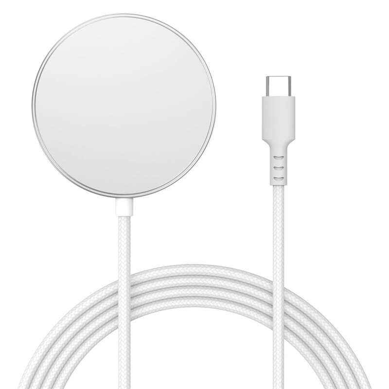 Qi2 15W MagSafe Langaton latausalusta jalustalla valkoinen
