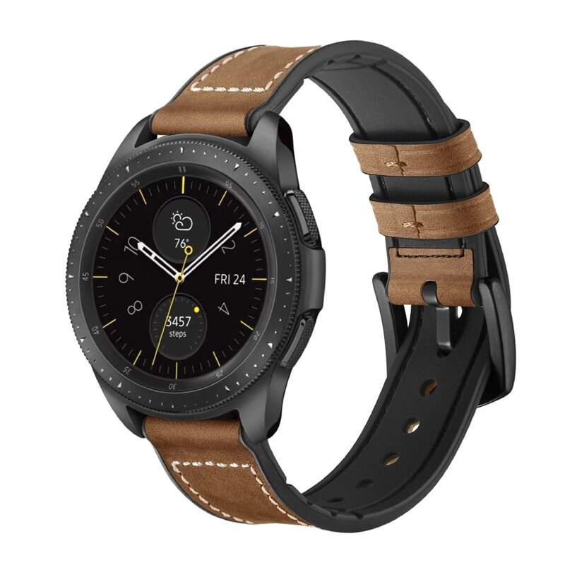 Premium Nahkaranneke Samsung Galaxy Watch 4 Classic 42mm Ruskea