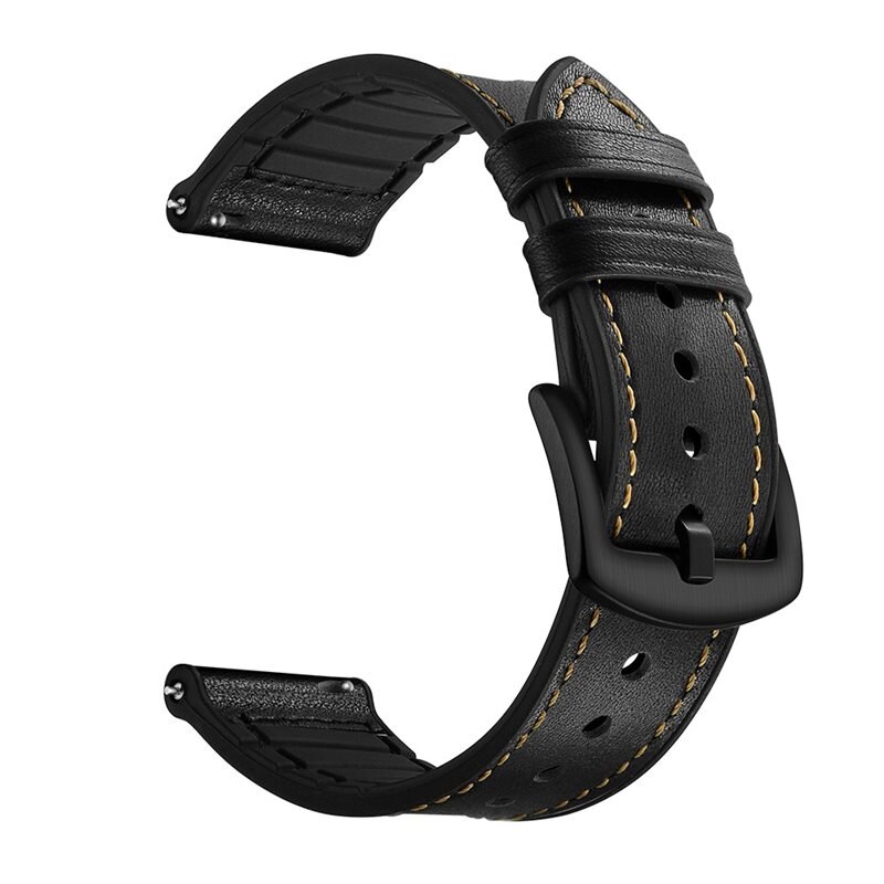 Premium Nahkaranneke Amazfit Bip 3 Pro/Bip 3 Musta