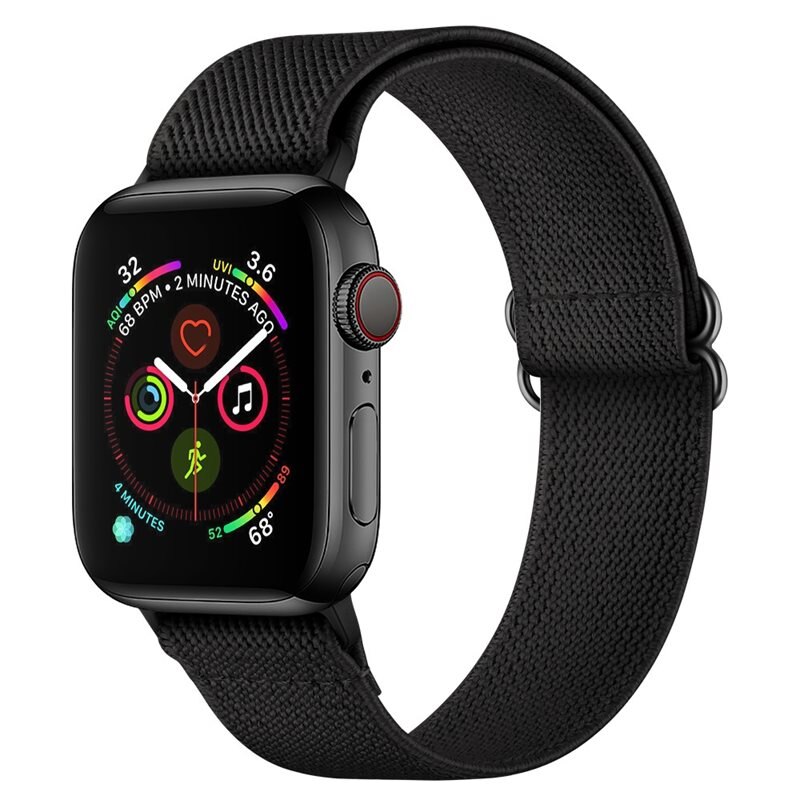 Nailonranneke Apple Watch Series 7 41mm Musta