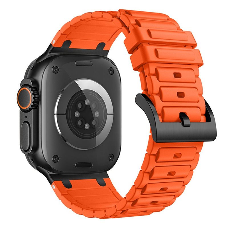 Tough Silicone Strap Apple Watch SE 3 44mm Oranssi
