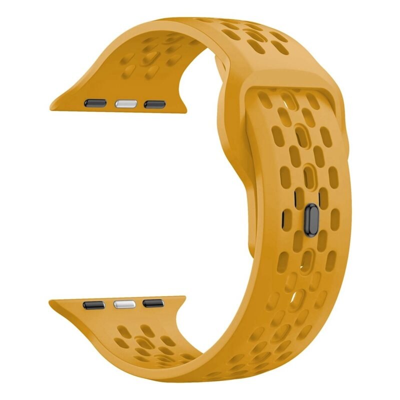 Silikoniranneke Urheilu Apple Watch Series 4-6 44mm Keltainen