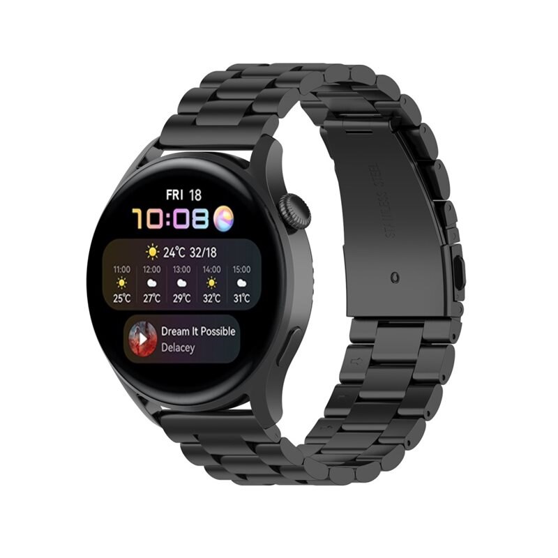 Metalliranneke Huawei Watch GT 3 46mm/Watch GT Runner Musta
