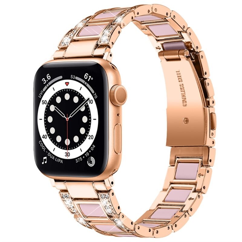 Diamond Bracelet Apple Watch Series 1-3 38mm Rosegold Rose - Ranneke