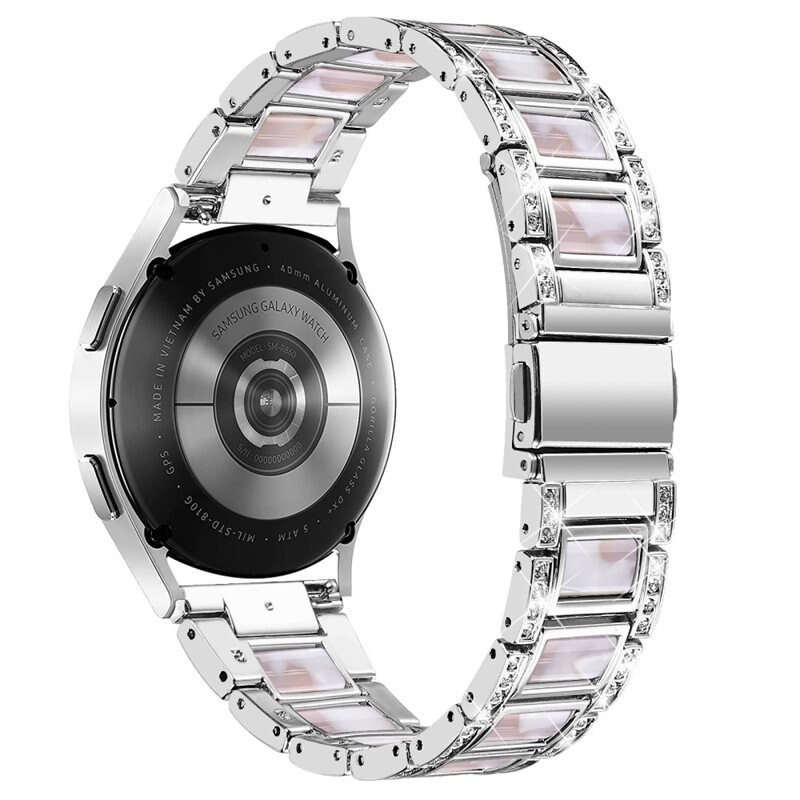 Diamond Bracelet Samsung Galaxy Watch 5 Pro 45mm Silver Pearl - Ranneke