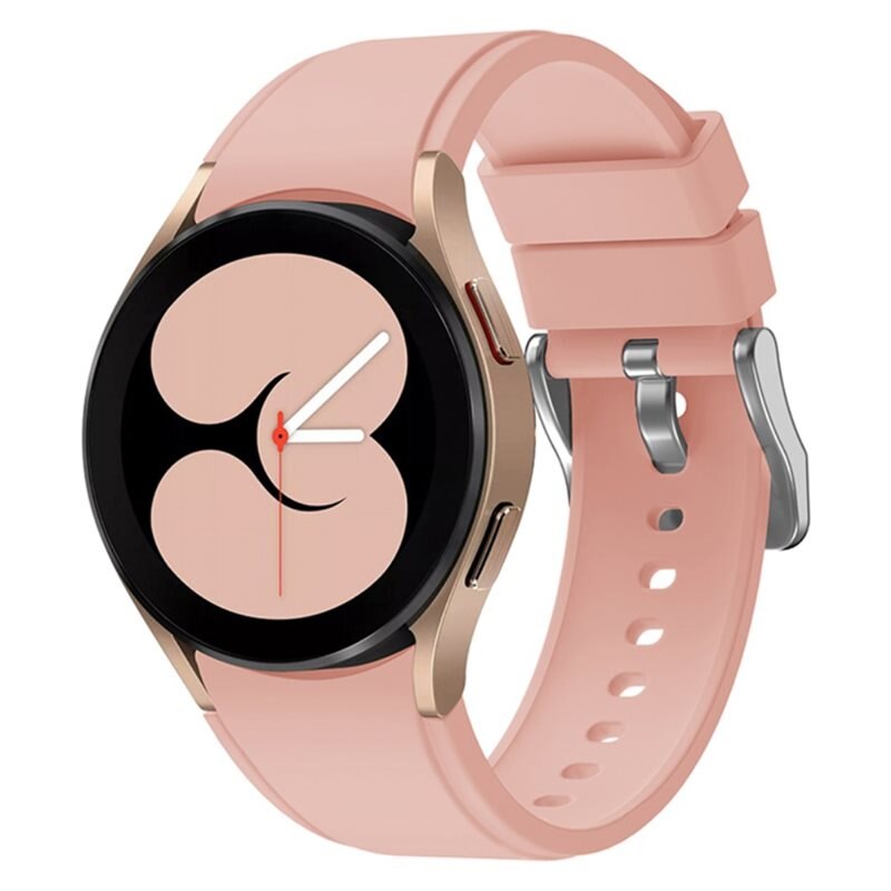 Full Fit Silikoniranneke Samsung Galaxy Watch 4 Classic 42mm vaaleanpunainen