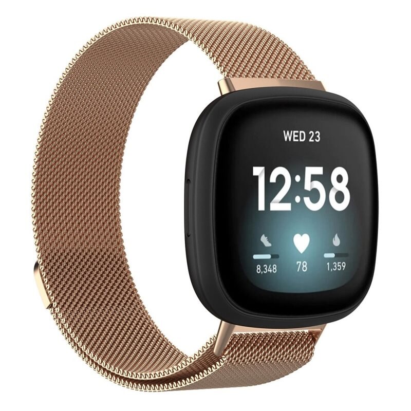 Ranneke Milanese Fitbit Sense/Versa 3 Ruusukulta