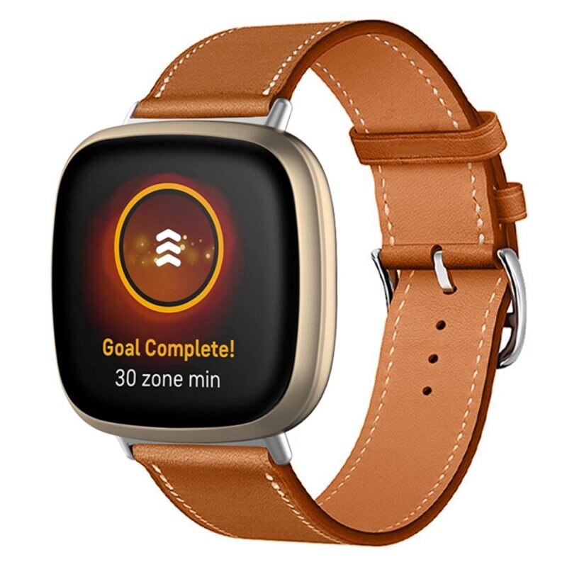 Nahkaranneke Fitbit Sense 2 Ruskea