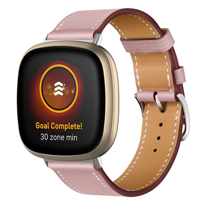 Nahkaranneke Fitbit Versa 4 Vaaleanpunainen