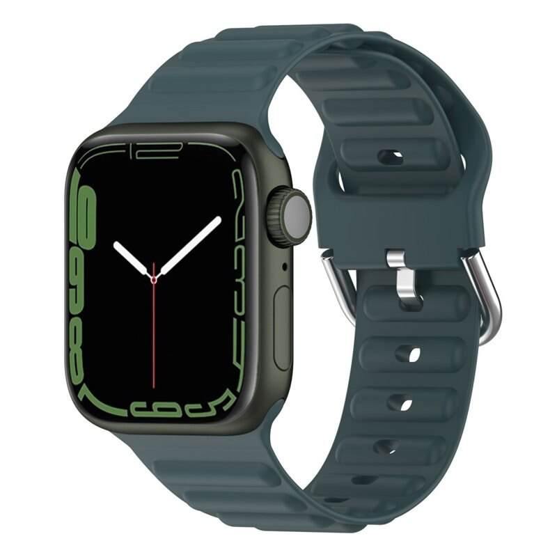 Resistant Silikoniranneke Apple Watch Series 10 42mm tummanvihreä