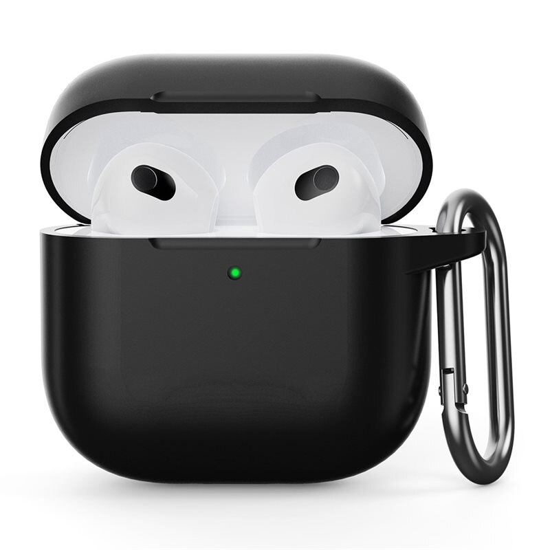 Apple AirPods 4 Silikonikuori karbiinhaalla musta