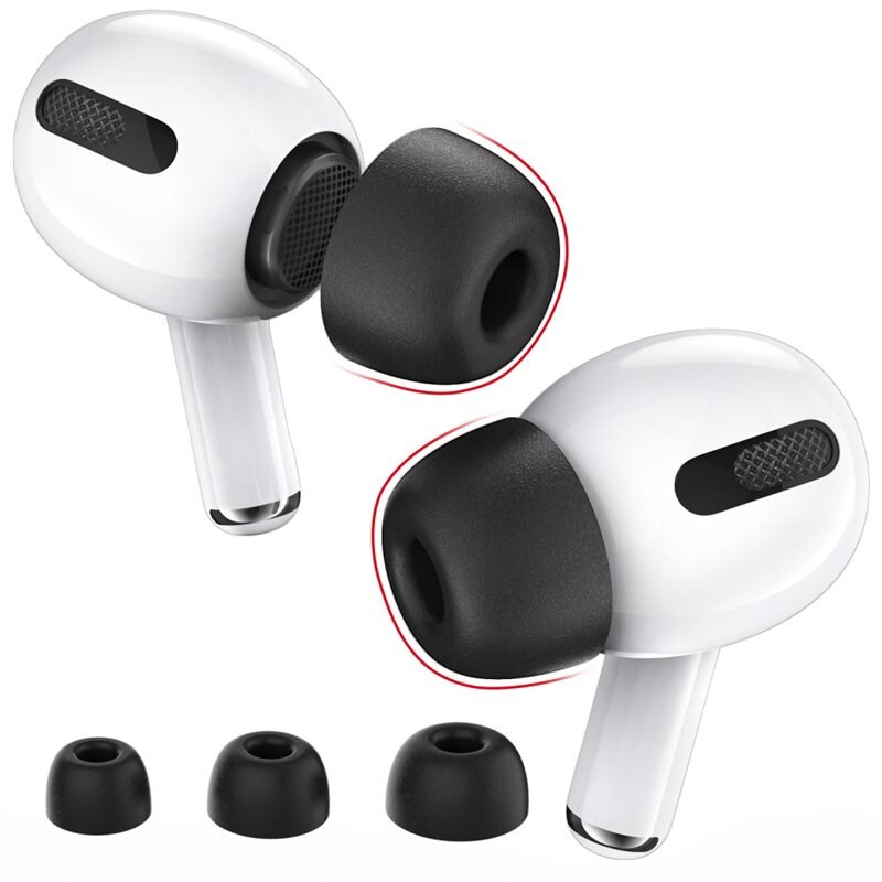 Ahastyle Memory Foam Ear Tips (3-pack) AirPods Pro musta