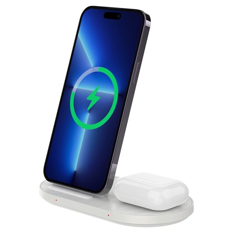 Clas Ohlson 2-i-1 langaton Qi latausasema Valkoinen