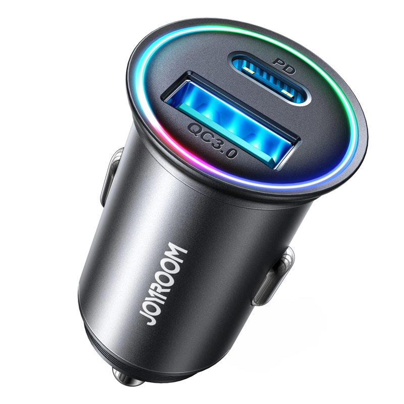 Joyroom JR-CCN04 Mini Autolaturi USB-C + USB-A 60W musta