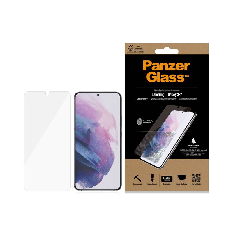 PanzerGlass Samsung Galaxy S22 Screen Protector Ultra Wide Fit