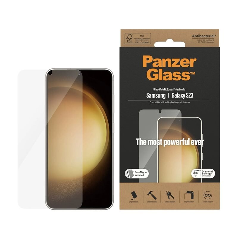 PanzerGlass Samsung Galaxy S23 Screen Protector (with EasyAligner) Ultra Wide Fit