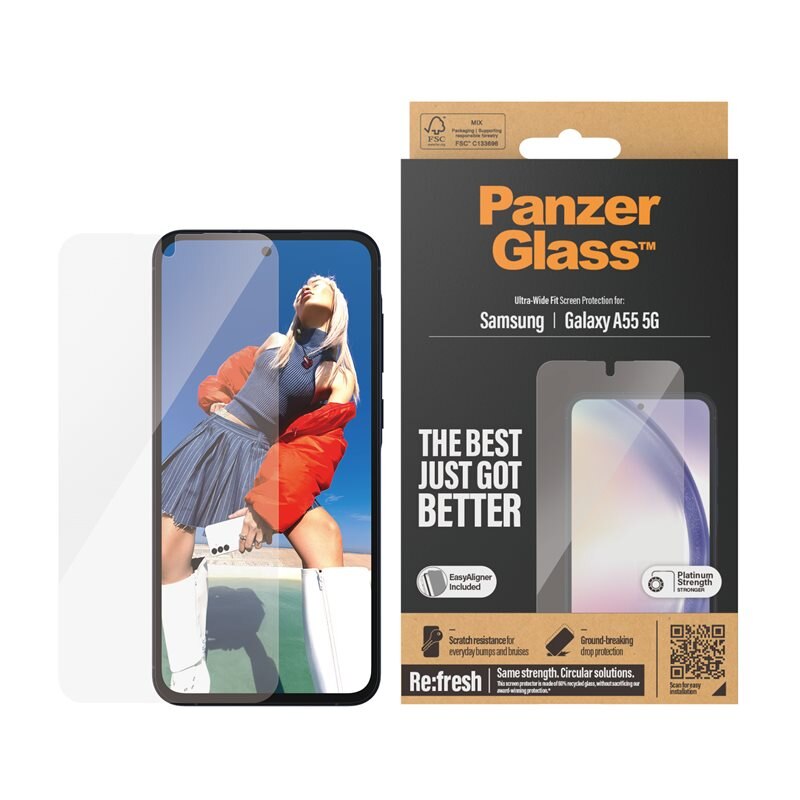 PanzerGlass Samsung Galaxy A55 Screen Protector (with EasyAligner) Ultra Wide Fit