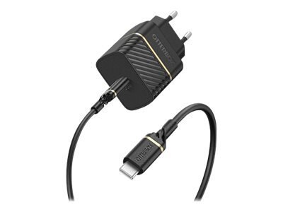 Otterbox Fast Charge Seinälaturi + Kaapeli USB-C 20W musta