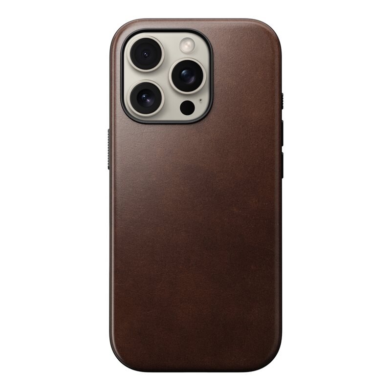 Nomad iPhone 16 Pro Modern Case Horween Leather MagSafe Rustic Brown - Suojakuori