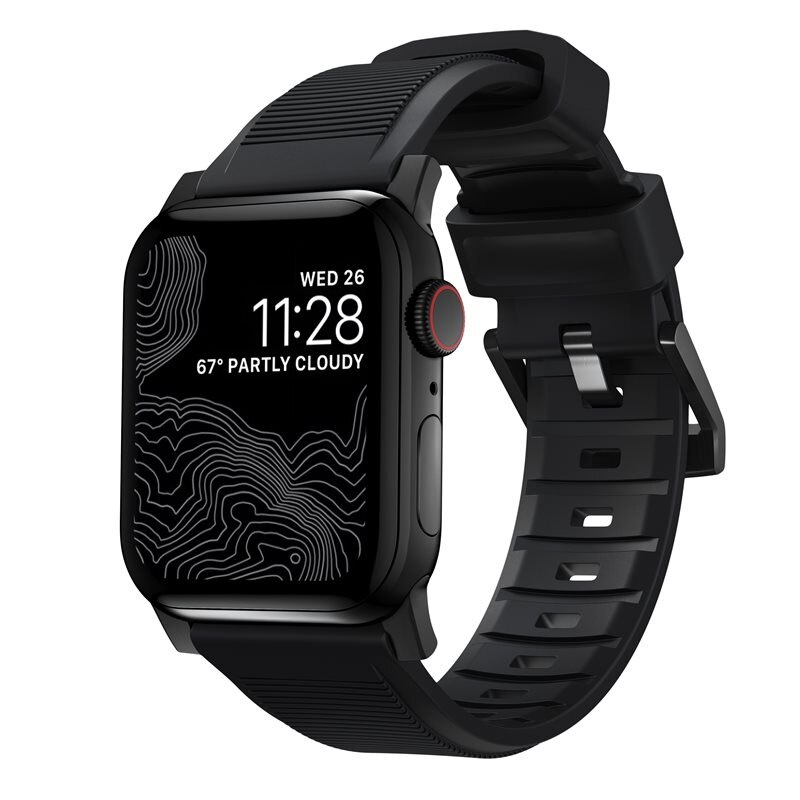 Nomad Apple Watch 42mm Rugged Band Black (Black Hardware) - Ranneke