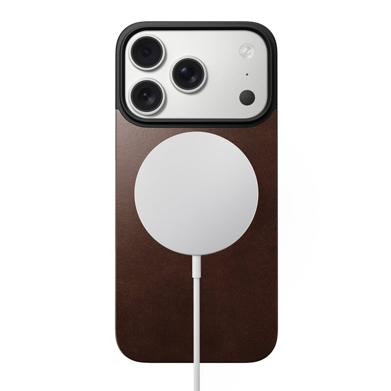 Nomad iPhone 17 Pro Magnetic Leather Back Rustic Brown
