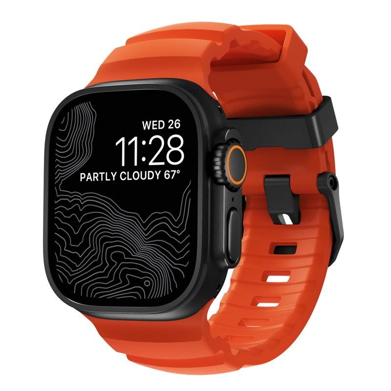 Nomad Apple Watch Series 8 45mm Rocky Point Band Magma (Black Hardware) - Limited edition